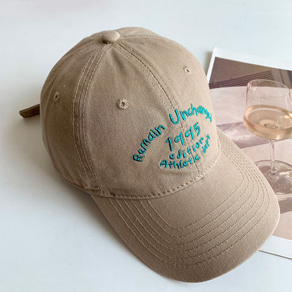 Embroidered Wide-Brim Baseball Cap
