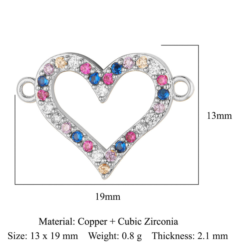 Bead butterfly copper zircon double hole accessories family pendant