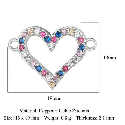 Bead butterfly copper zircon double hole accessories family pendant