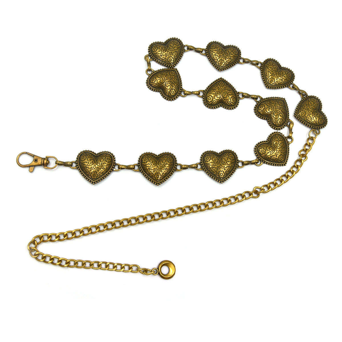 Carved metal waist chain