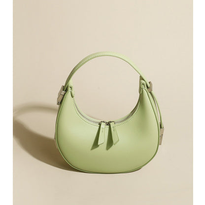 Crescent solid color handbag shoulder bag