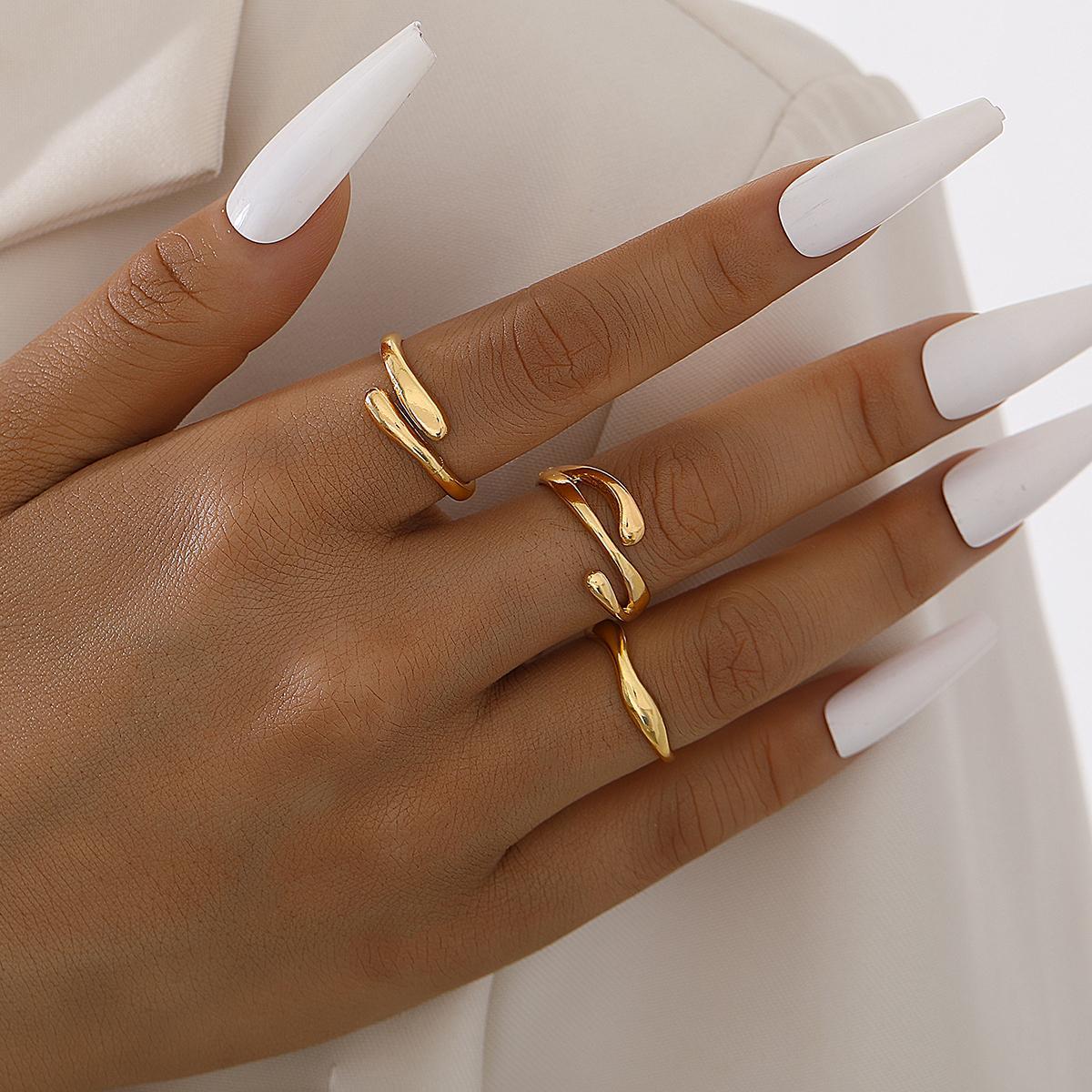 Irregular Water Drop Ring Set