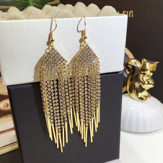 Exaggerated fashion long earrings