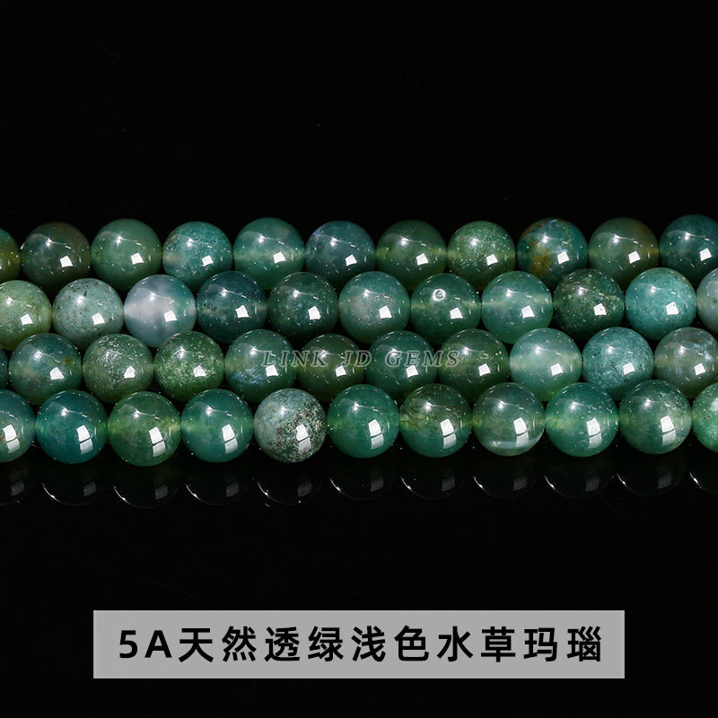5A natural agate loose beads green agate bracelet round beads