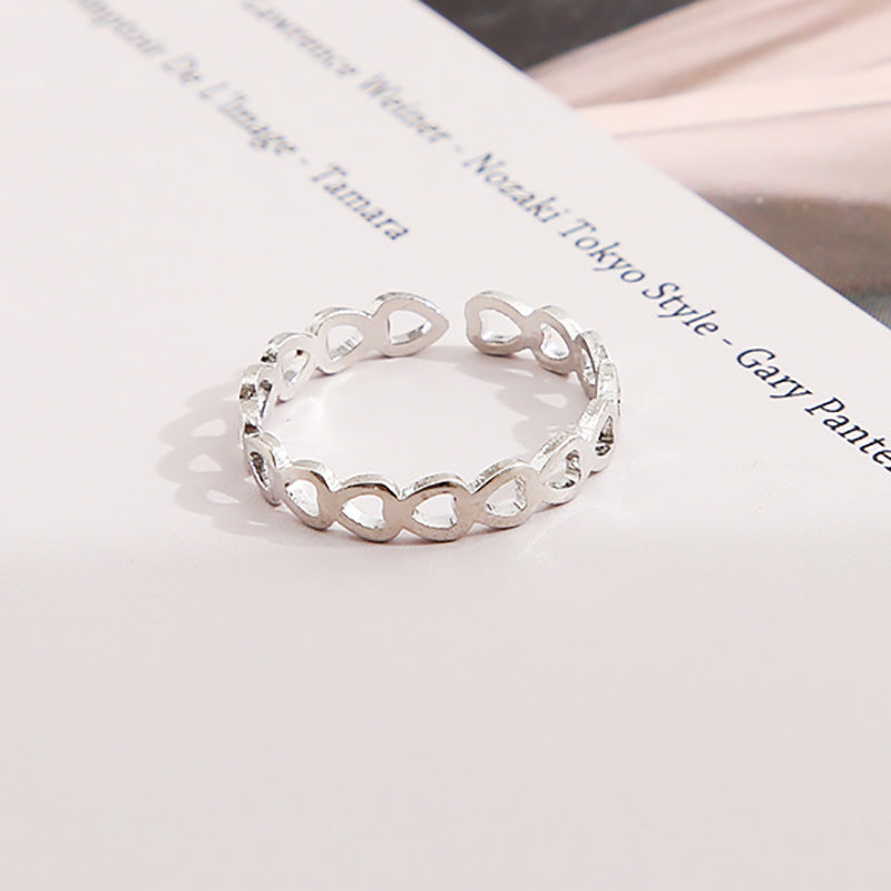 Copper Women's Hollow Heart Ring