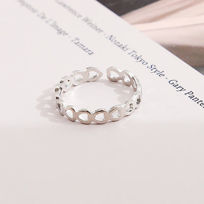 Copper Women's Hollow Heart Ring