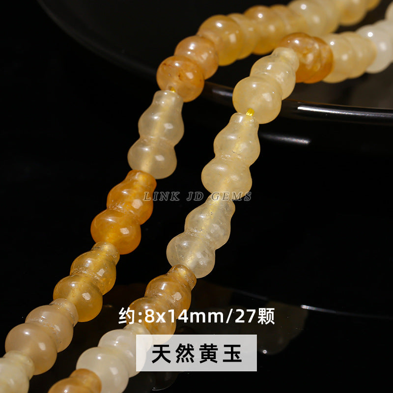 Golden silk jade loose bead gourd vase shaped special-shaped