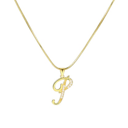 European and American 26 letters gold necklace