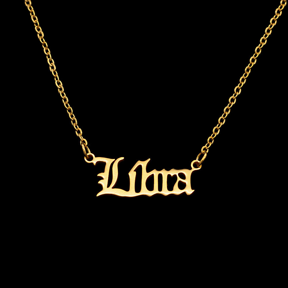 Collar de acero de titanio de las 12 constelaciones para mujer 