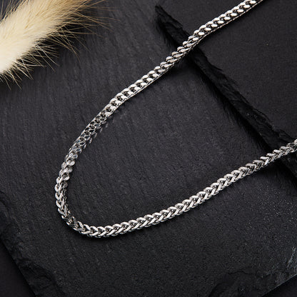 Silver Titanium Steel Necklace Strip