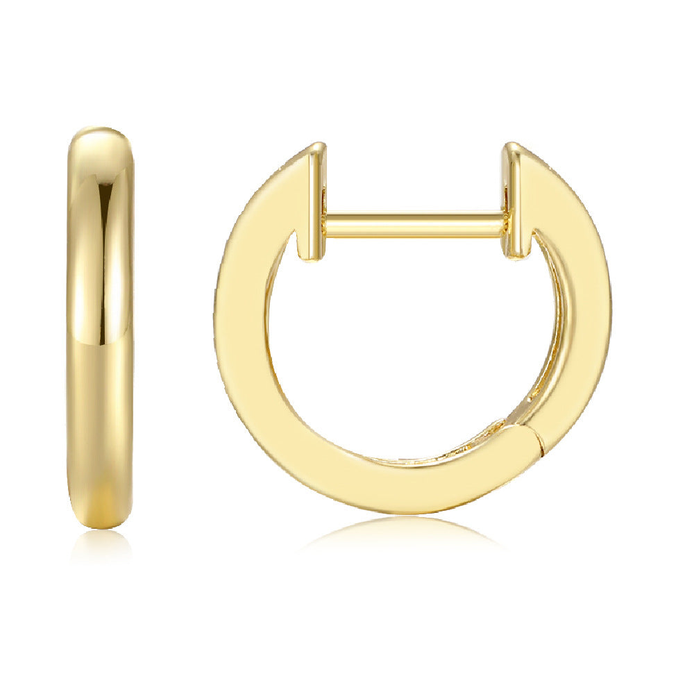 Simple Gold-Plated Round Hoop Earrings