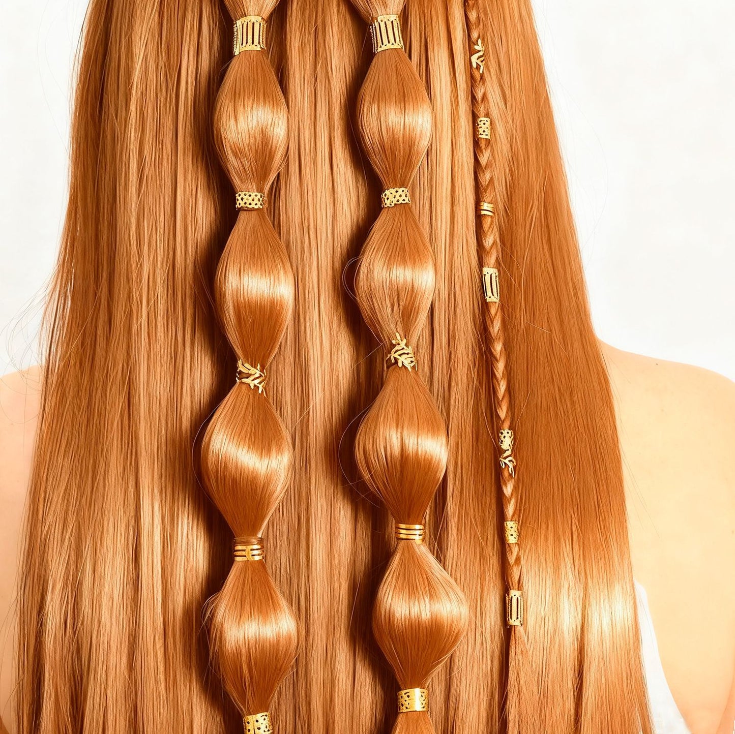 40Pcs Gold Hair Extension Rings