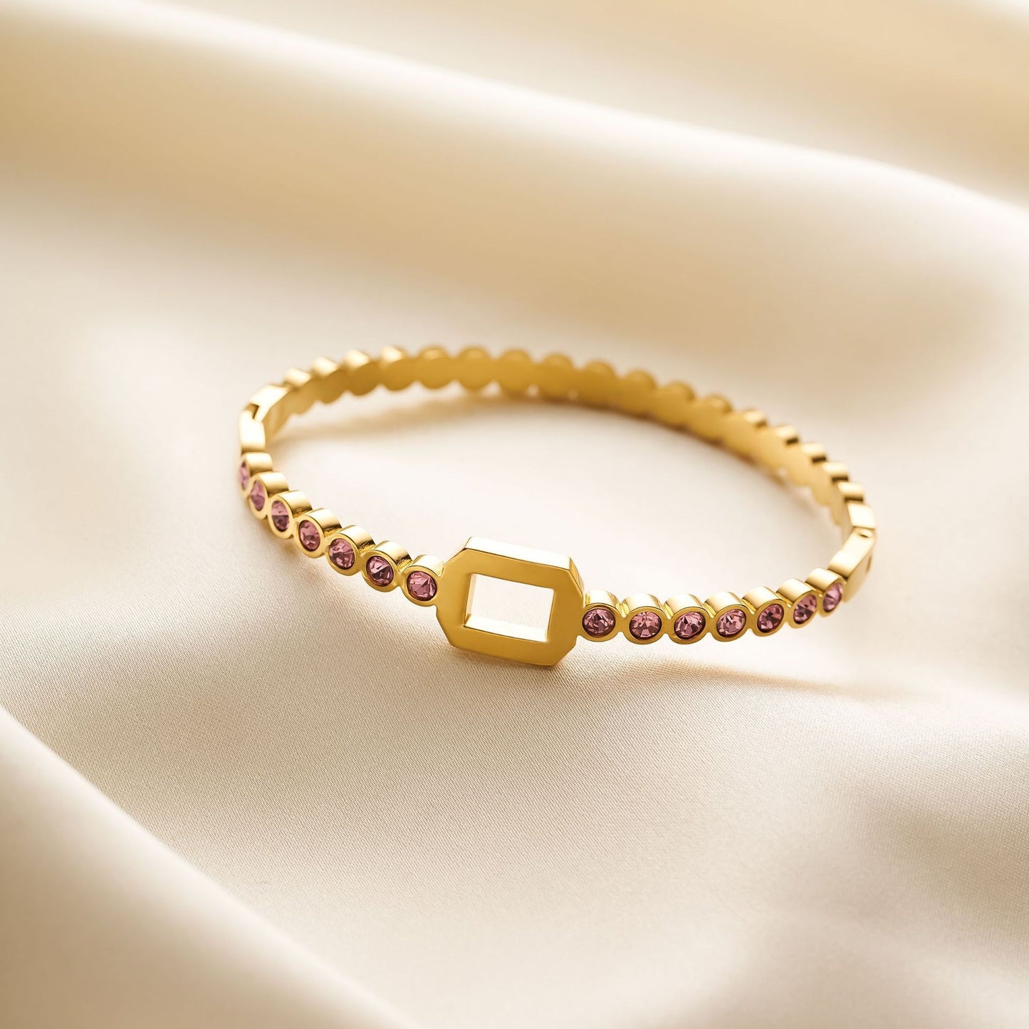 18K Gold Honeycomb Diamond Bracelet
