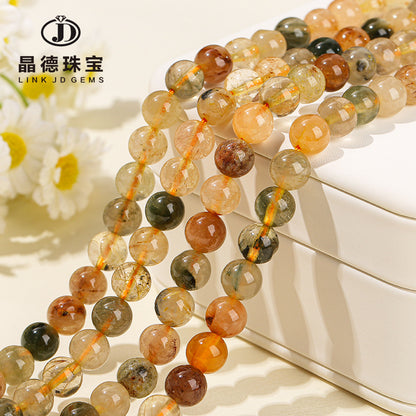 Color hair crystal loose bead mixed color crystal round bead bracelet