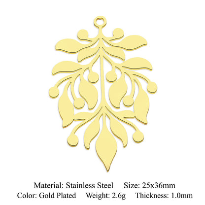 5 pcs/pack, mushroom flower titanium steel pendant.