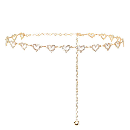 Rhinestone Pearl Heart Waist Chain