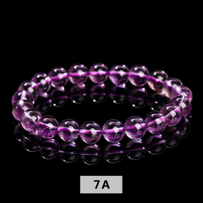 Brazilian Natural Ice Transparent Amethyst Single Ring Bracelet