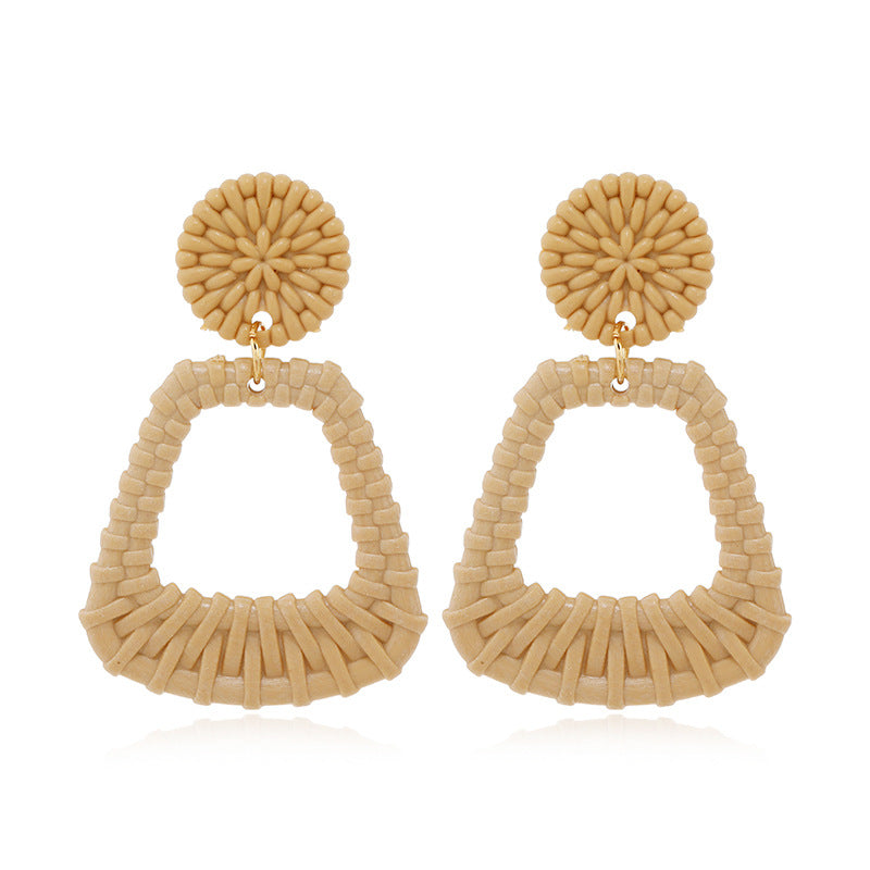 Double round love pentagram acrylic earrings