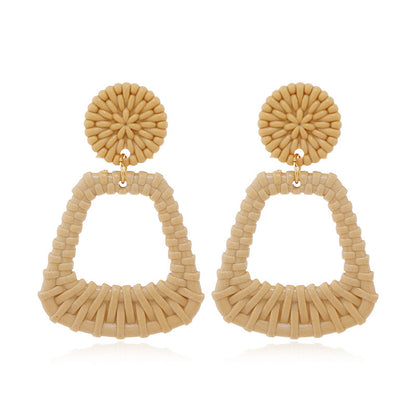 Double round love pentagram acrylic earrings