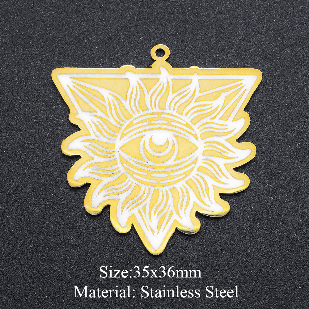 5 piezas/paquete, colgante de sol con forma de ojo de reloj de arena. 