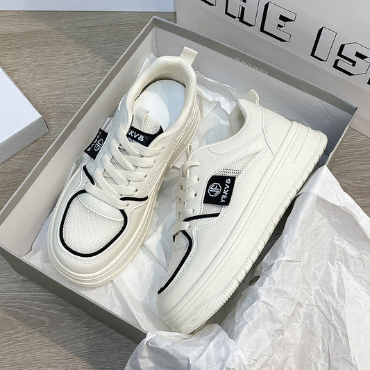Zapatos blancos para mujer para aumentar altura. 