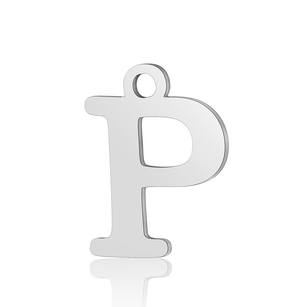 5 pcs/bag letter titanium steel pendant