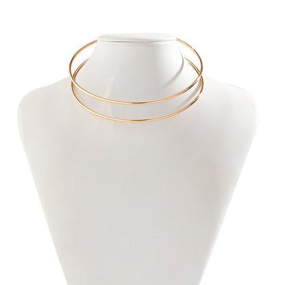 Collar con anillo de cuello geométrico de línea abierta 