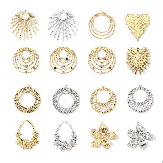 Geometric round love titanium steel pendant accessories