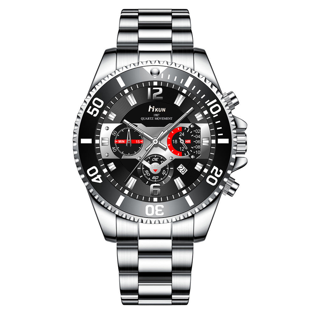 Versatile steel belt quartz watch