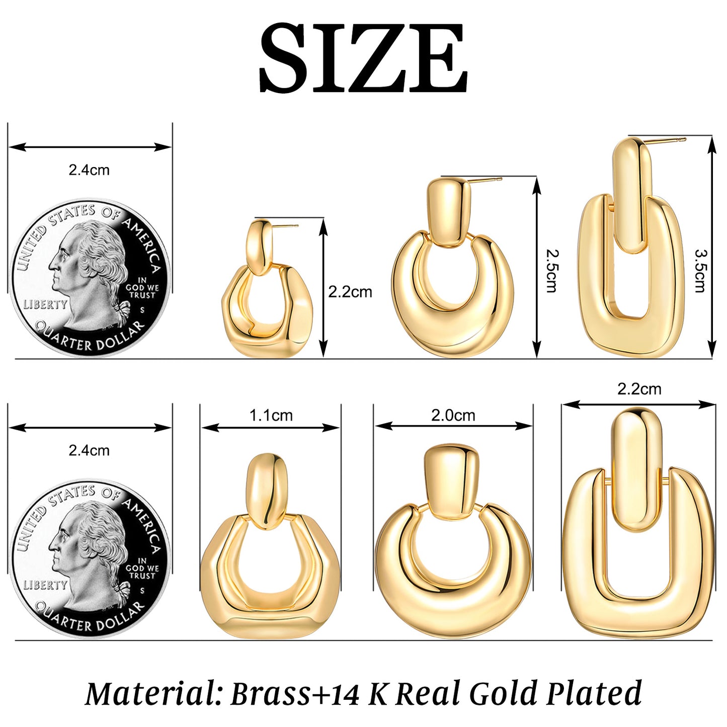 Geometric Earrings Set (3-Piece)