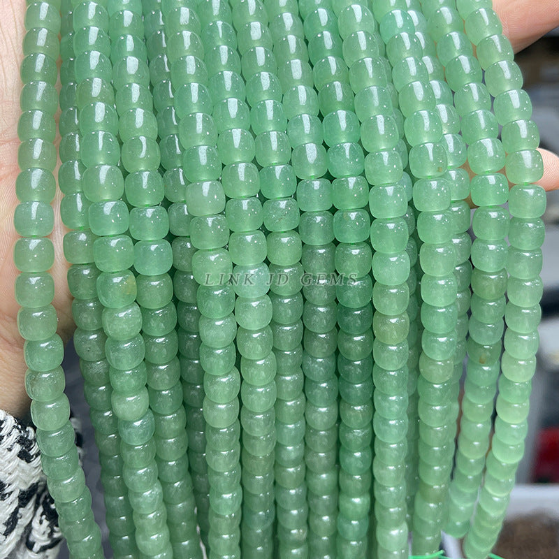 8/10Mm natural green Dongling jade old-shaped beads loose beads