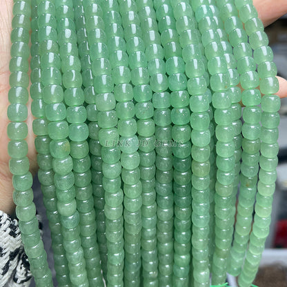 8/10Mm natural green Dongling jade old-shaped beads loose beads