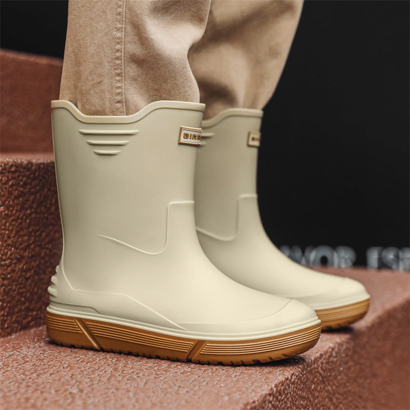 Thick-soled wear-resistant rain boots for men