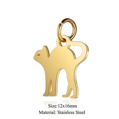 5 pcs/titanium steel pendant LOVE pentagram elephant cat