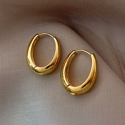 Pendientes de aro lisos de plata y oro de primera calidad 