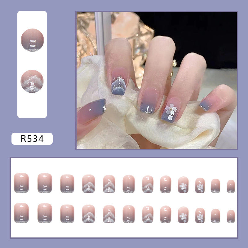 Blue Gradient Ombre Sparkling Fragment Nail Art Pieces