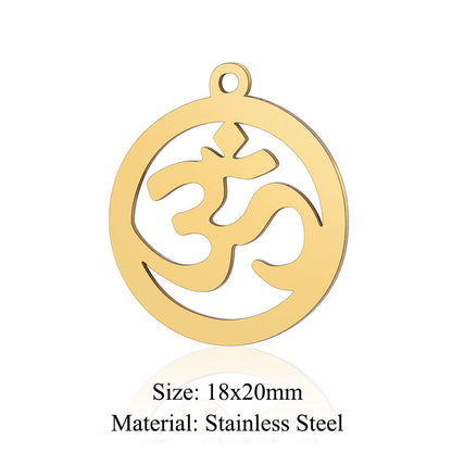 5 pcs/pack Four Leaf Clover Tree of Life Transfer Titanium Steel Pendant