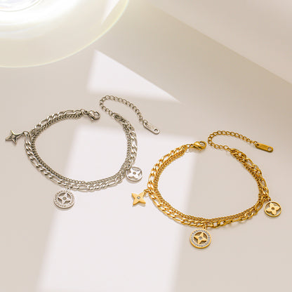 Pulseira de aço titânio com estampa de leopardo - joias modernas 