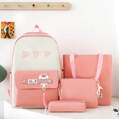 Student books, casual 4-piece backpack
