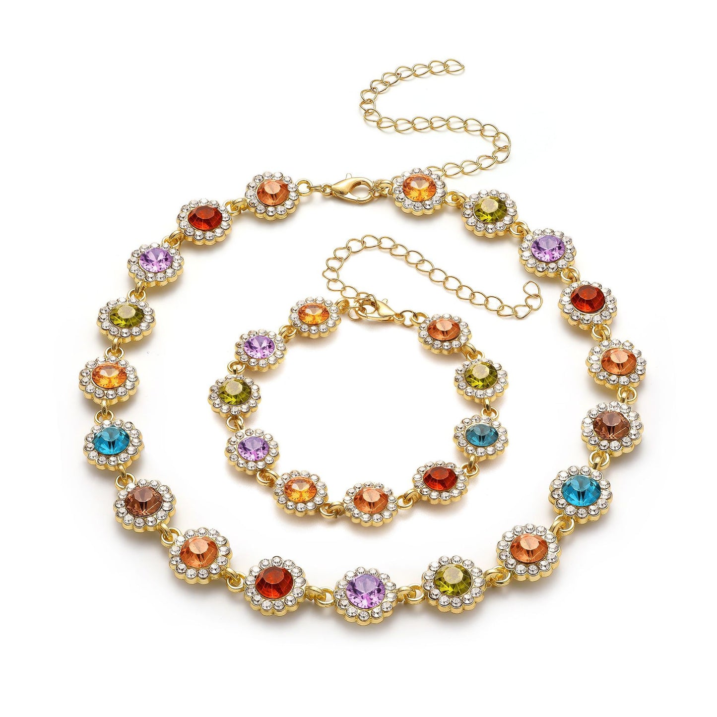 Zircon Bracelet Necklace Set