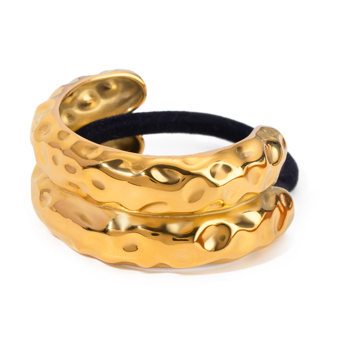 Diadema de acero de titanio dorada 