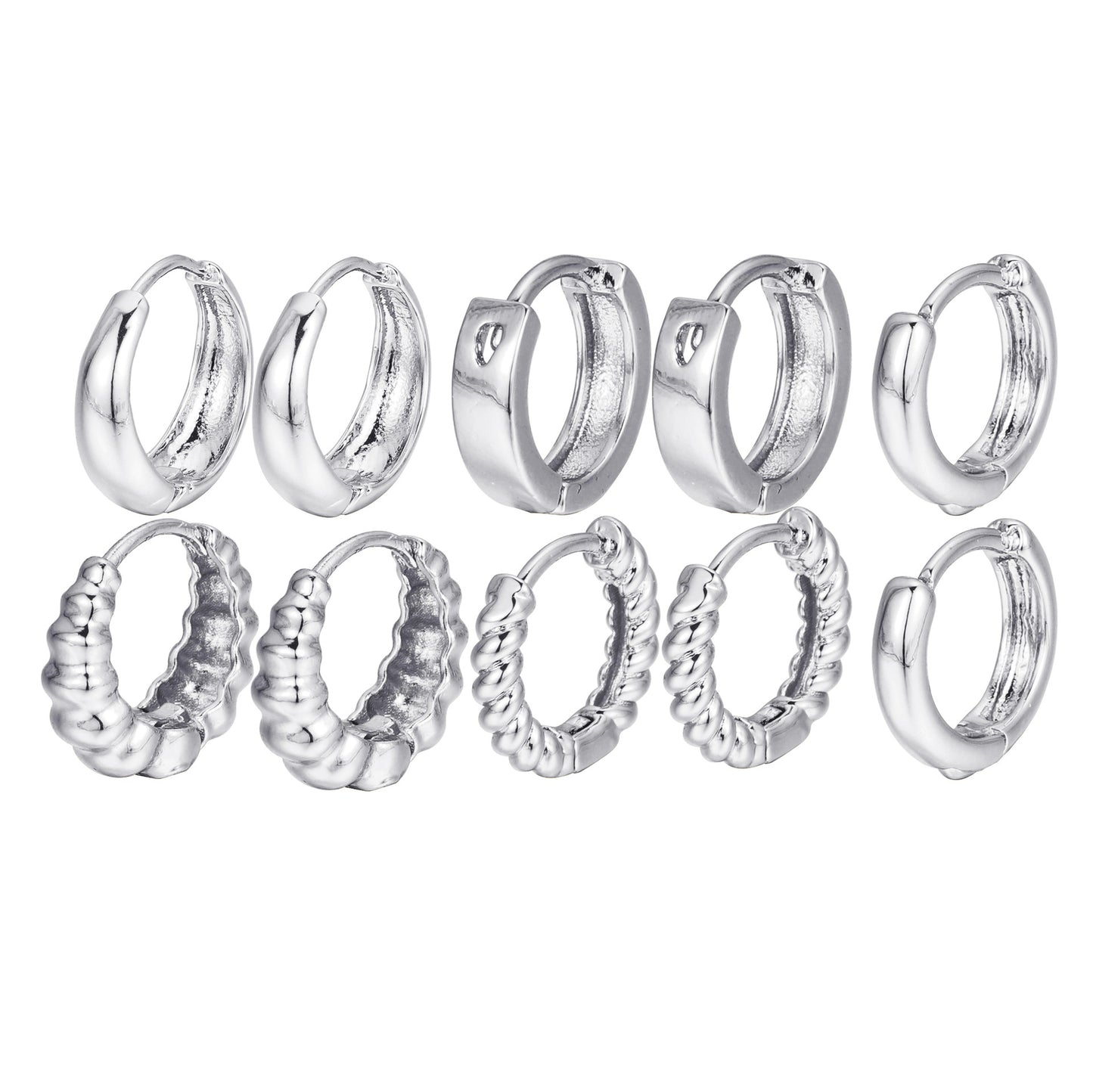 Spiral Twist Hoop Earring Set