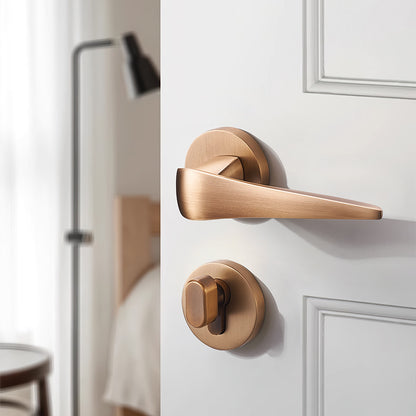 Brass door lock gold silver lock