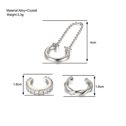 Diamond C-shaped non-pierced ear bone clip