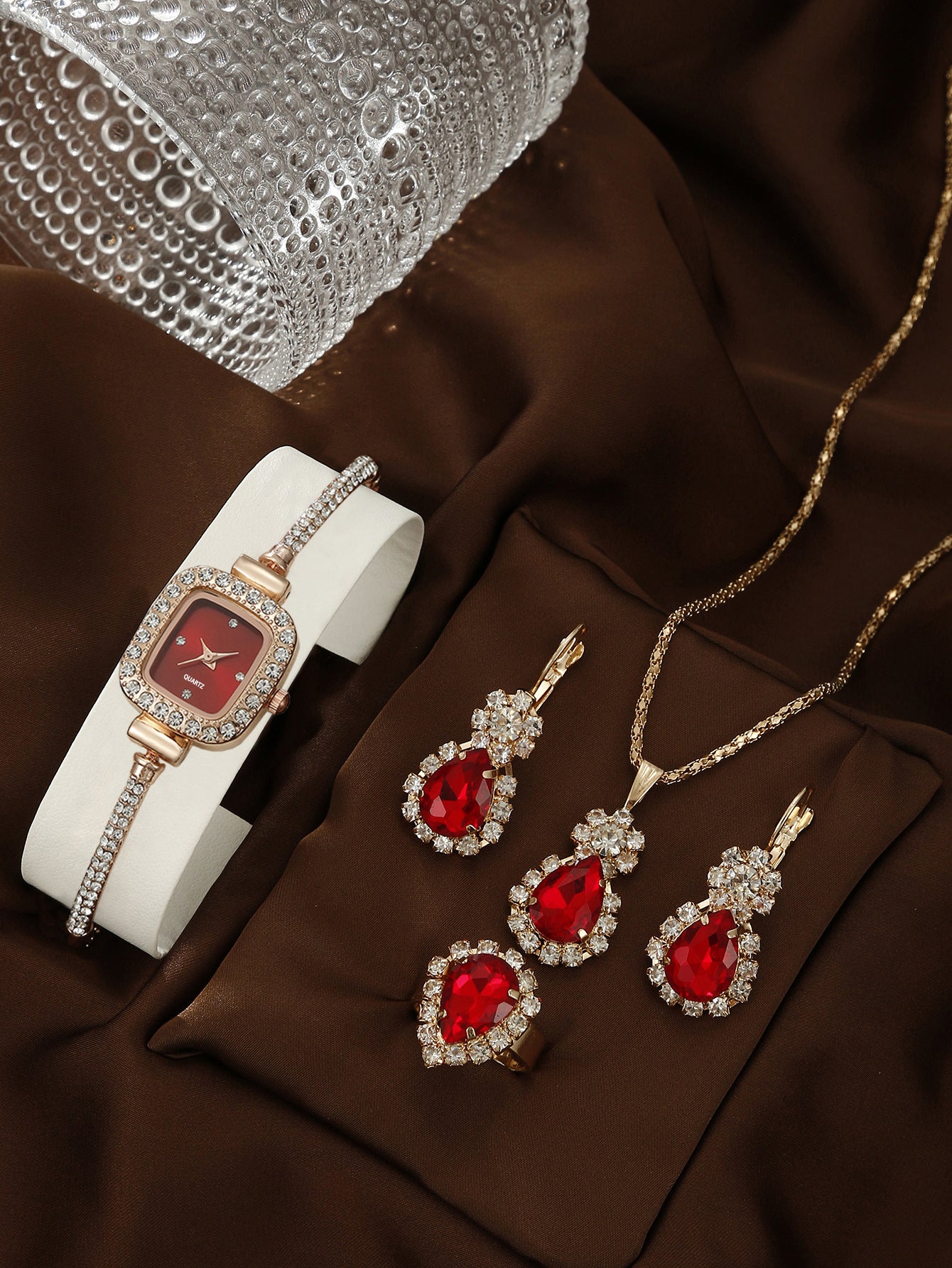 Square watch European jewelry set