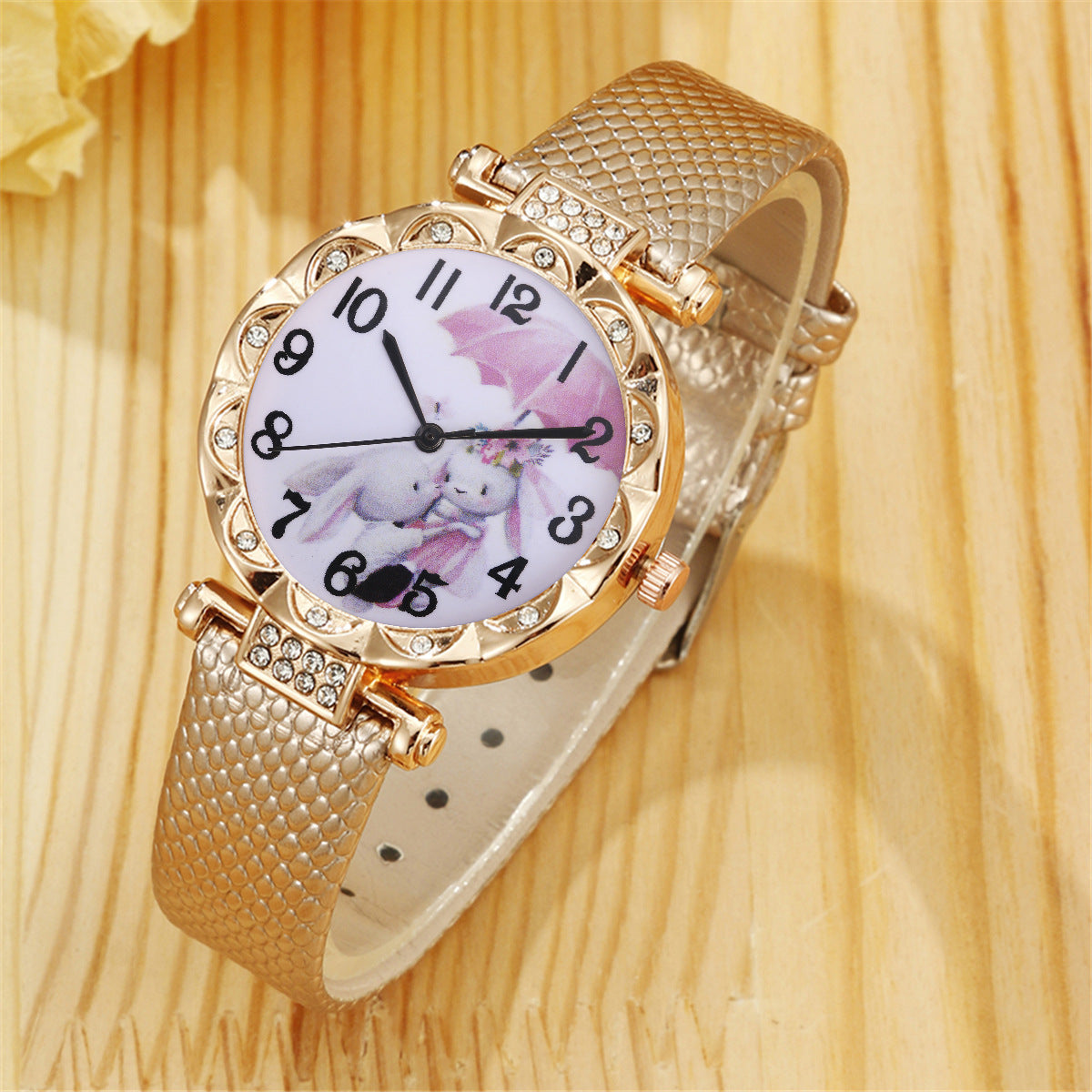 Quartz Wrist Watch Cat Claw Jewelry Set