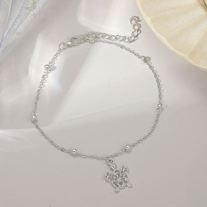 Turtle Silver Alloy Anklet