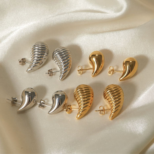 Striped teardrop earrings