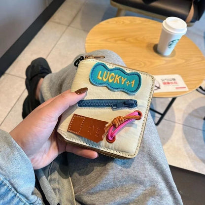 Cartera corta multitarjeta con cremallera 