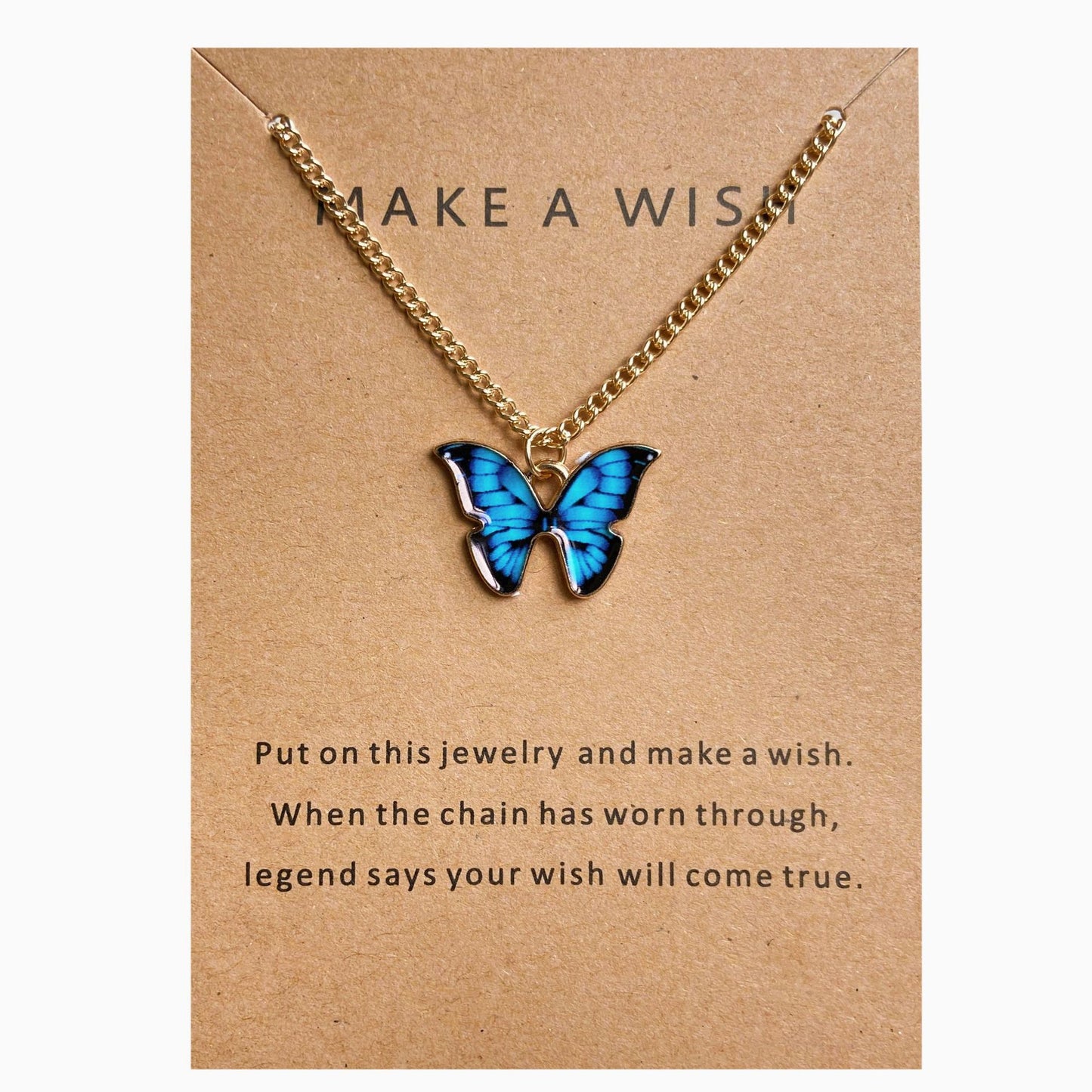 Paper Card Butterfly Necklace